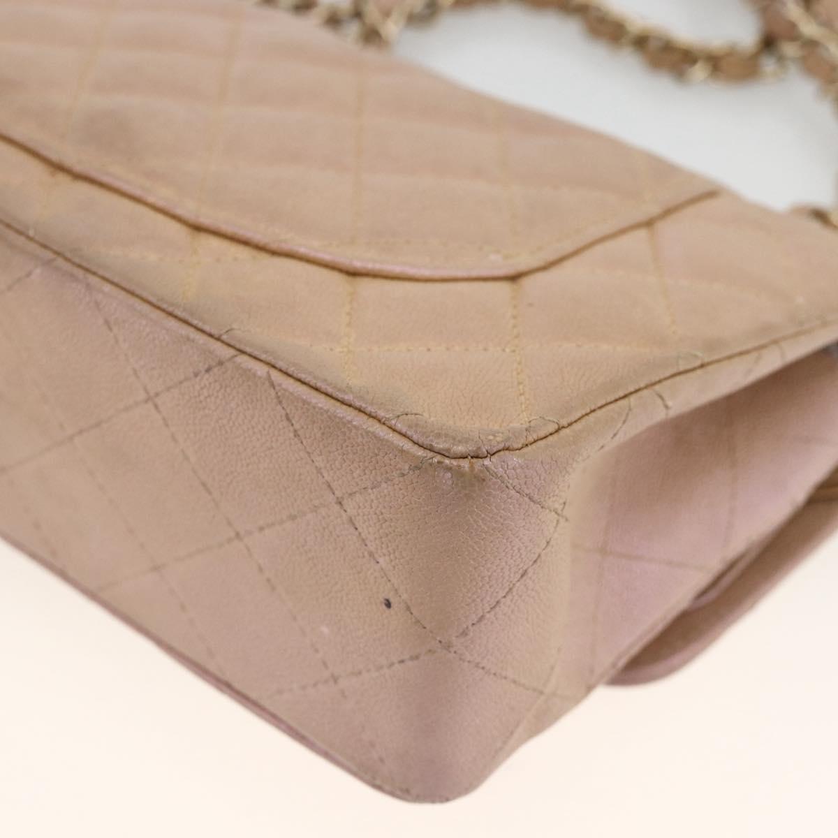 CHANEL Chain Matelasse Shoulder Bag Caviar Skin Pink Gold CC Auth ka3129SAV