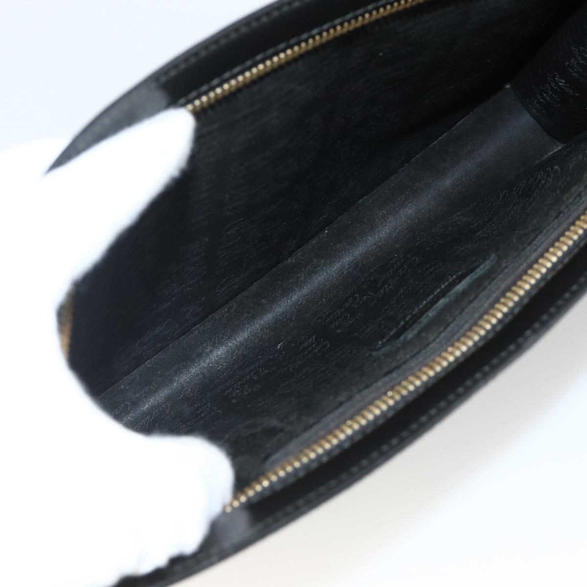 CELINE Cartier Clutch Bag Leather 3 Set Black Auth ka3131