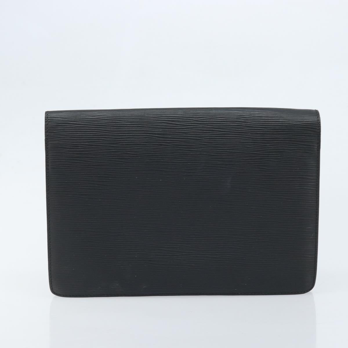 LOUIS VUITTON Epi Serie Dragonne Clutch Bag Black Noir M52612 LV Auth ka3132