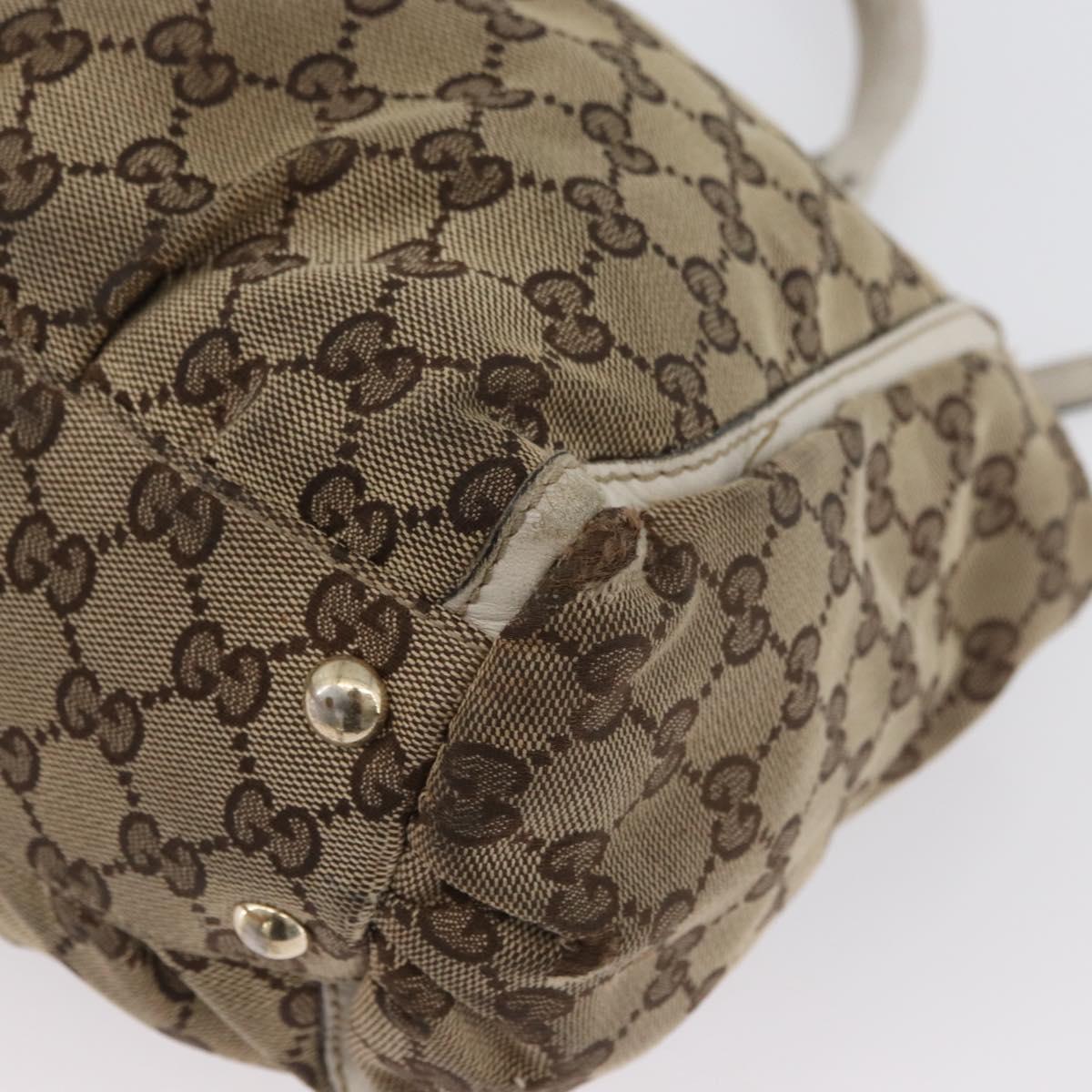 GUCCI GG Canvas Shoulder Bag Beige Gold 189831 Auth ka3136