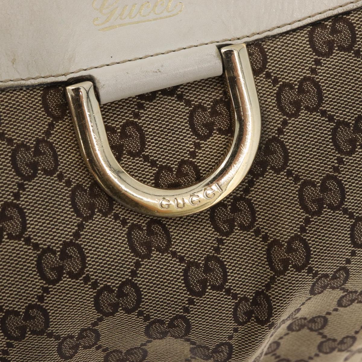 GUCCI GG Canvas Shoulder Bag Beige Gold 189831 Auth ka3136