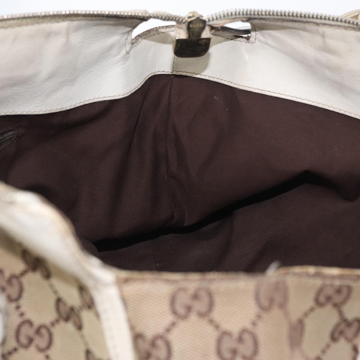 GUCCI GG Canvas Shoulder Bag Beige Gold 189831 Auth ka3136