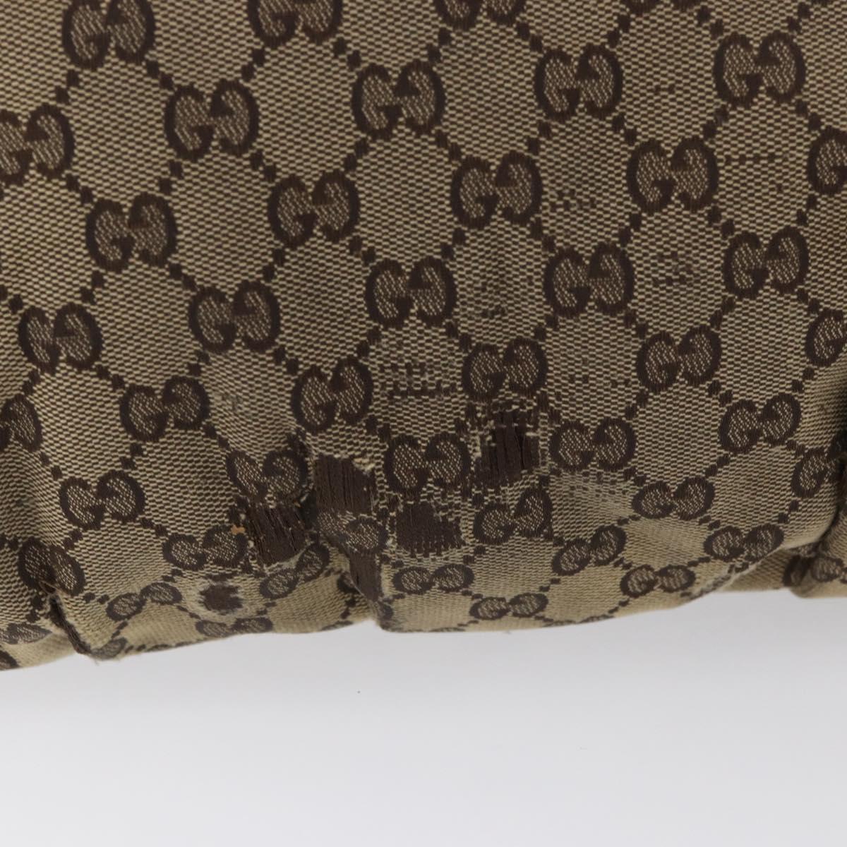 GUCCI GG Canvas Shoulder Bag Beige Gold 189831 Auth ka3136