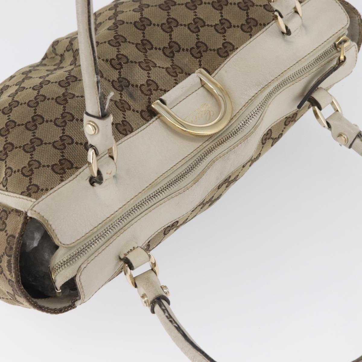 GUCCI GG Canvas Shoulder Bag Beige Gold 189831 Auth ka3136