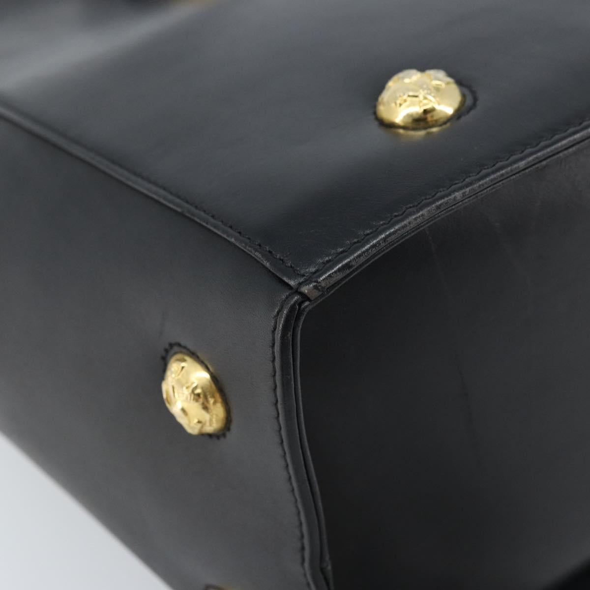 Salvatore Ferragamo Shoulder Bag Leather Black Gold Auth ka3137A