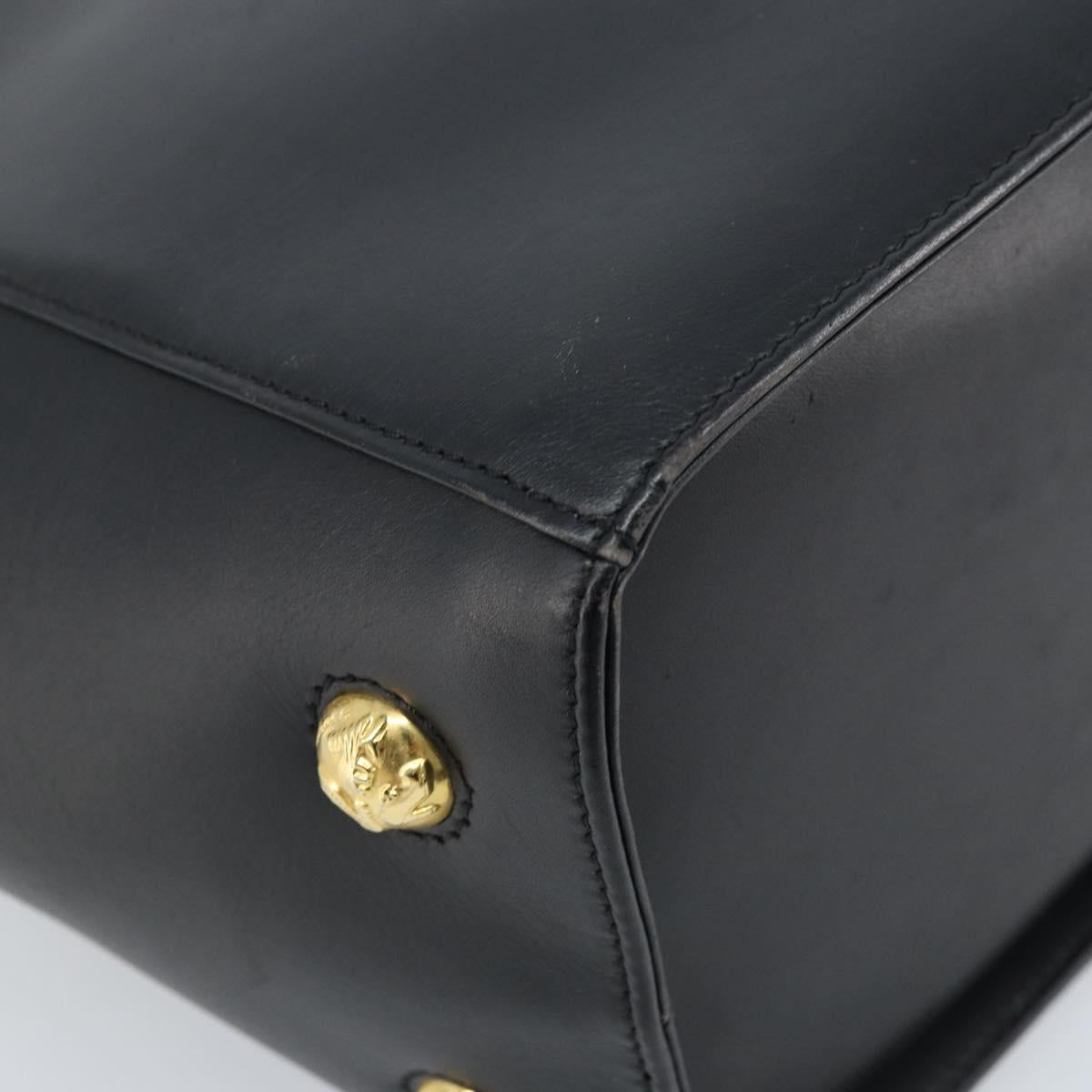 Salvatore Ferragamo Shoulder Bag Leather Black Gold Auth ka3137A