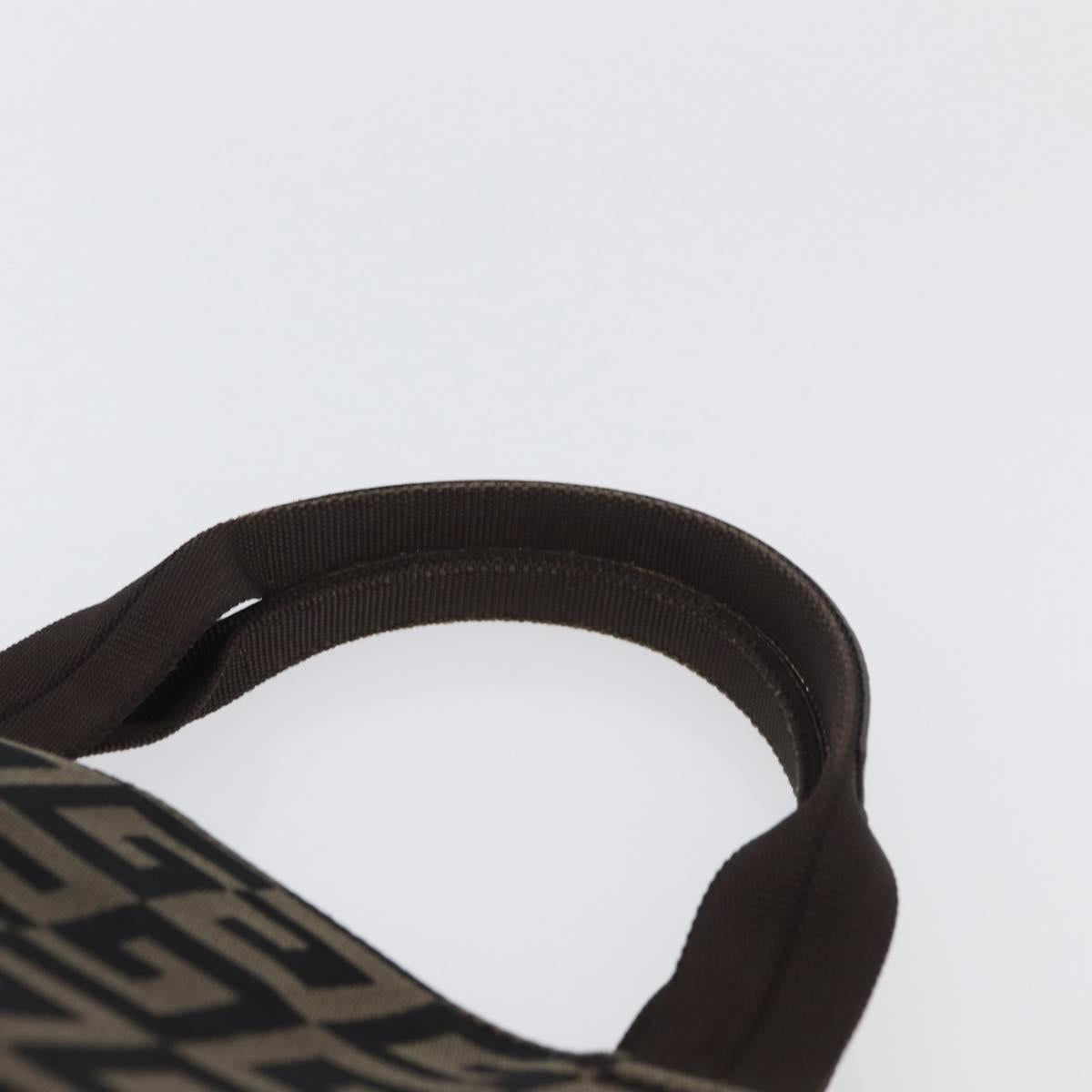 GIVENCHY Hand Bag Canvas Black Brown Auth ka3138