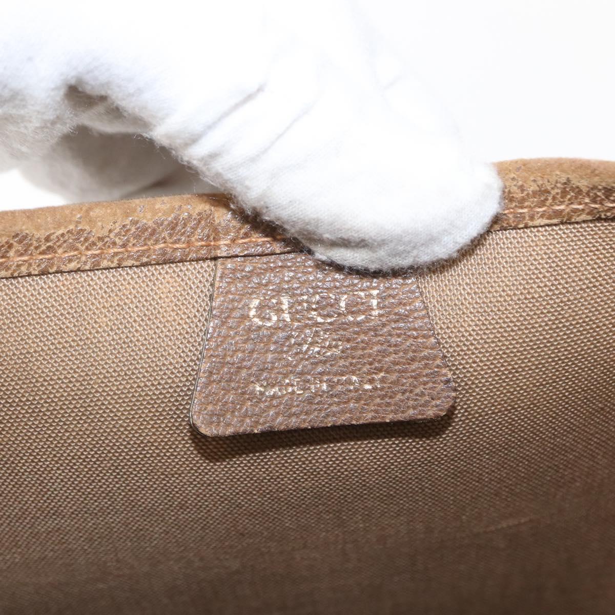 GUCCI GG Plus Supreme Web Sherry Line Tote Bag PVC Beige Red Green Auth ka315