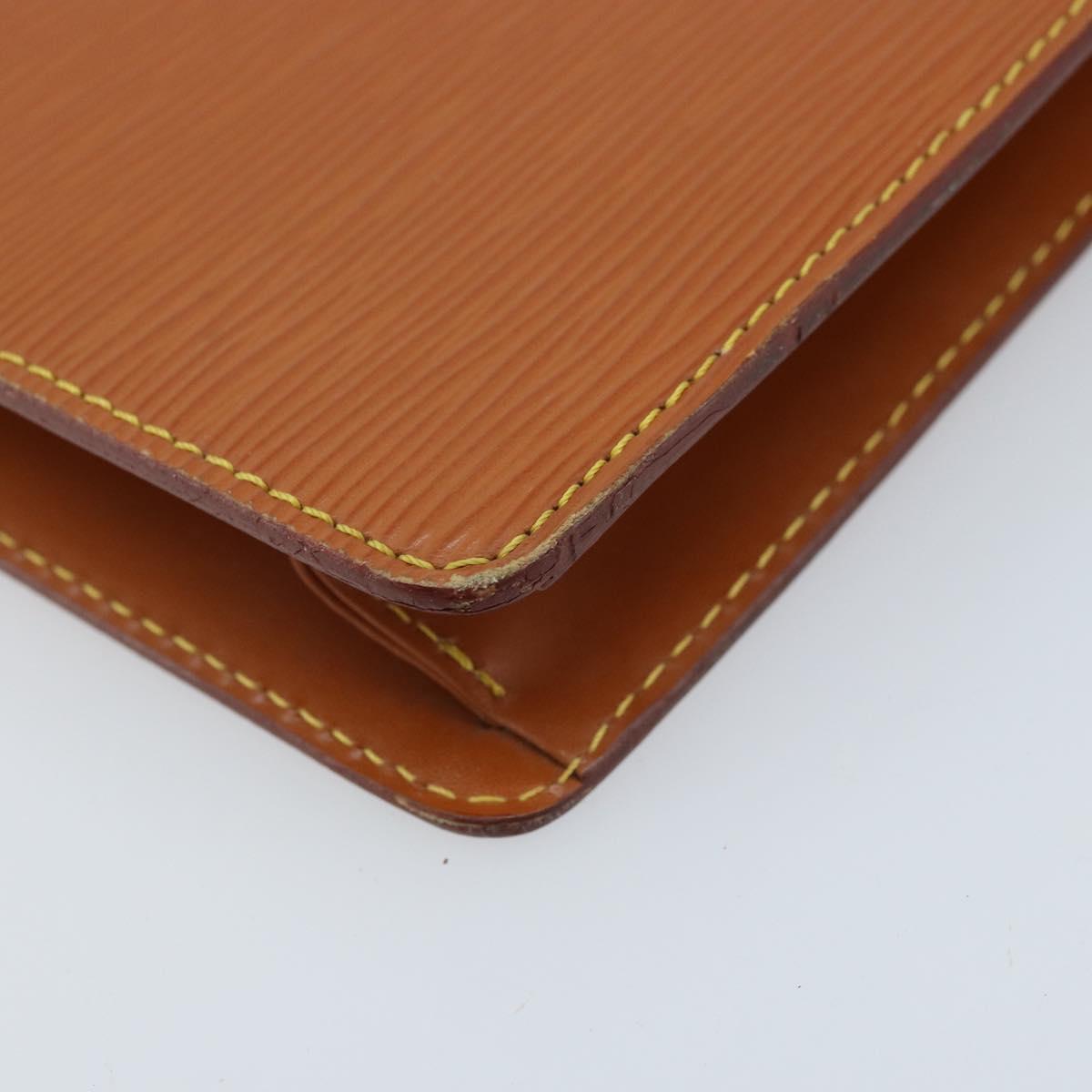 LOUIS VUITTON Epi Pochette Homme Bag Brown Zipangu Gold M52528 LV Auth ka3156