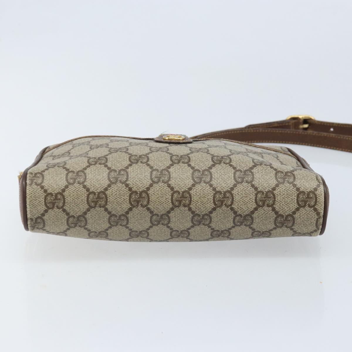 GUCCI GG Supreme Web Sherry Line Shoulder Bag PVC Beige 116 02 089 Auth ka3157