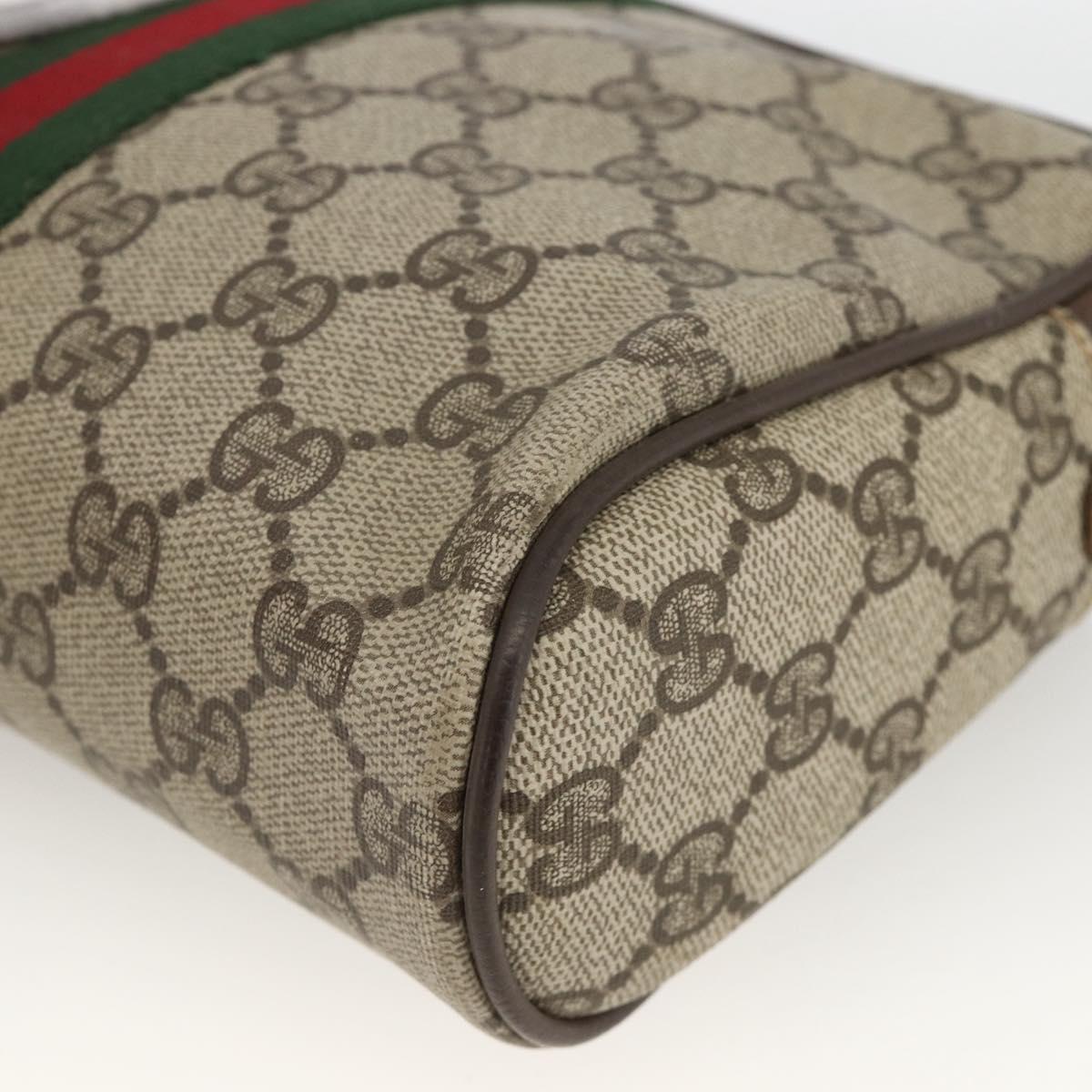 GUCCI GG Supreme Web Sherry Line Clutch Bag PVC Beige Red 010 378 Auth ka3160