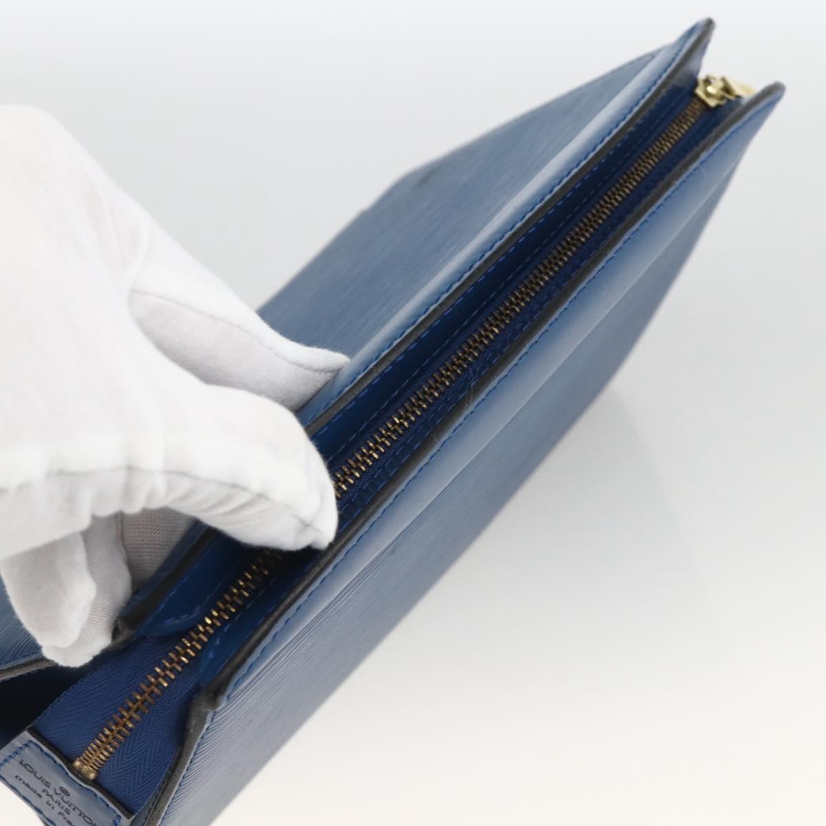 LOUIS VUITTON Epi Trousse Crete Pouch Blue M48405 LV Auth ka3162