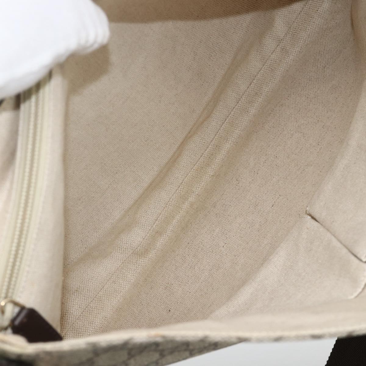 GUCCI GG Supreme Shoulder Bag PVC Gold Beige 223666 Auth ka3168