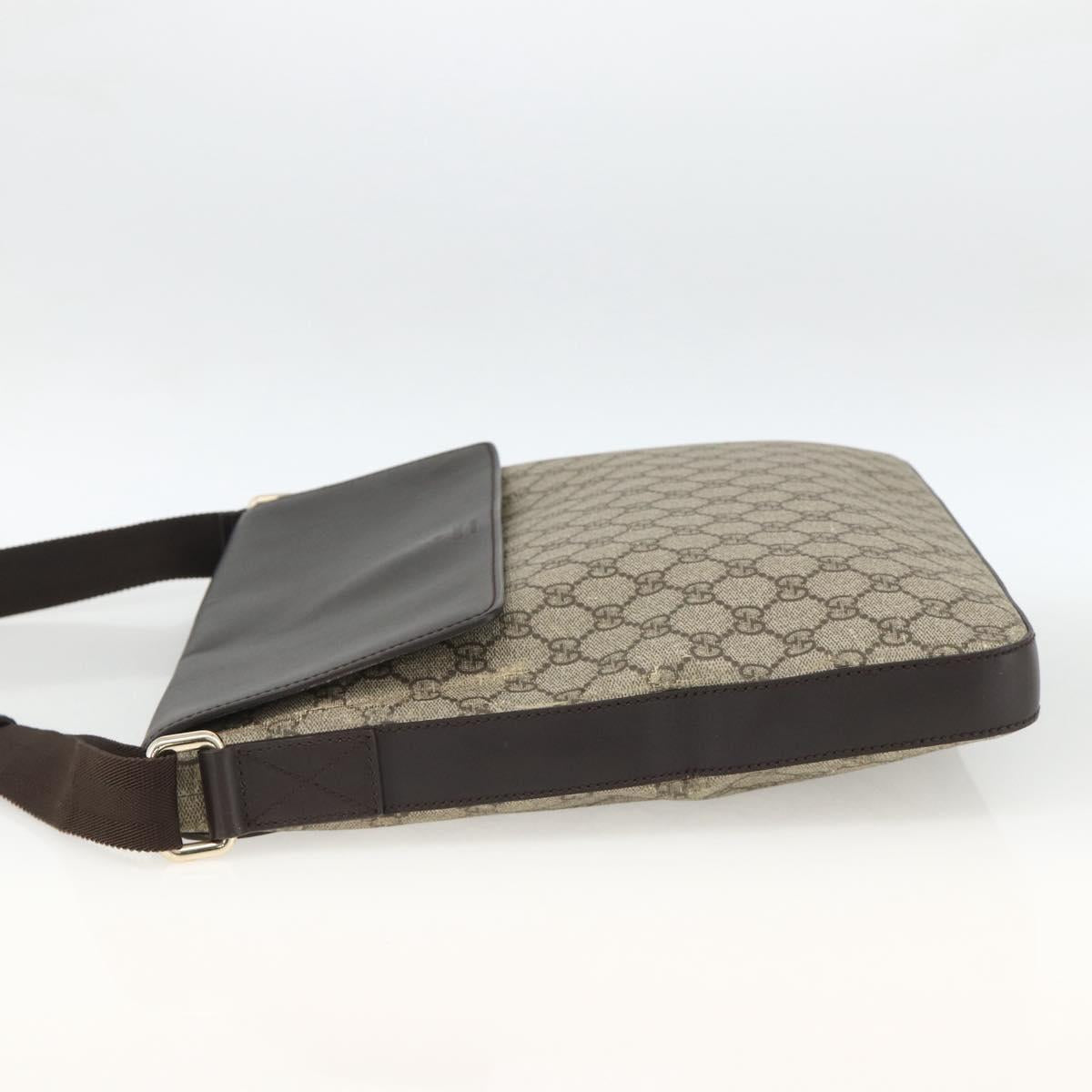GUCCI GG Supreme Shoulder Bag PVC Gold Beige 223666 Auth ka3168