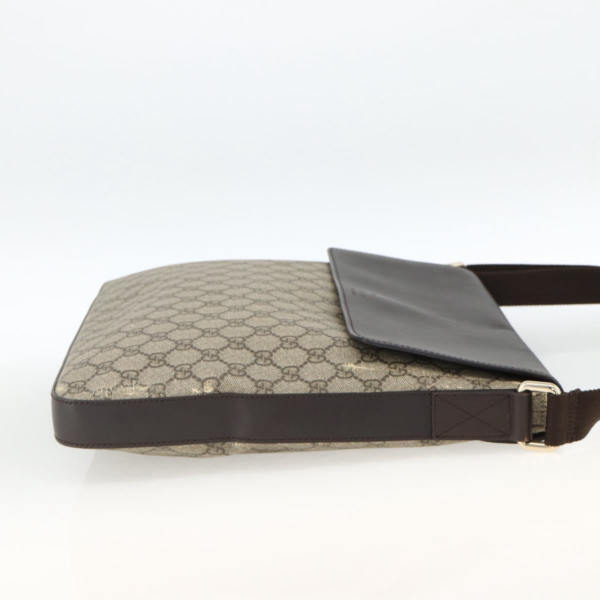 GUCCI GG Supreme Shoulder Bag PVC Gold Beige 223666 Auth ka3168