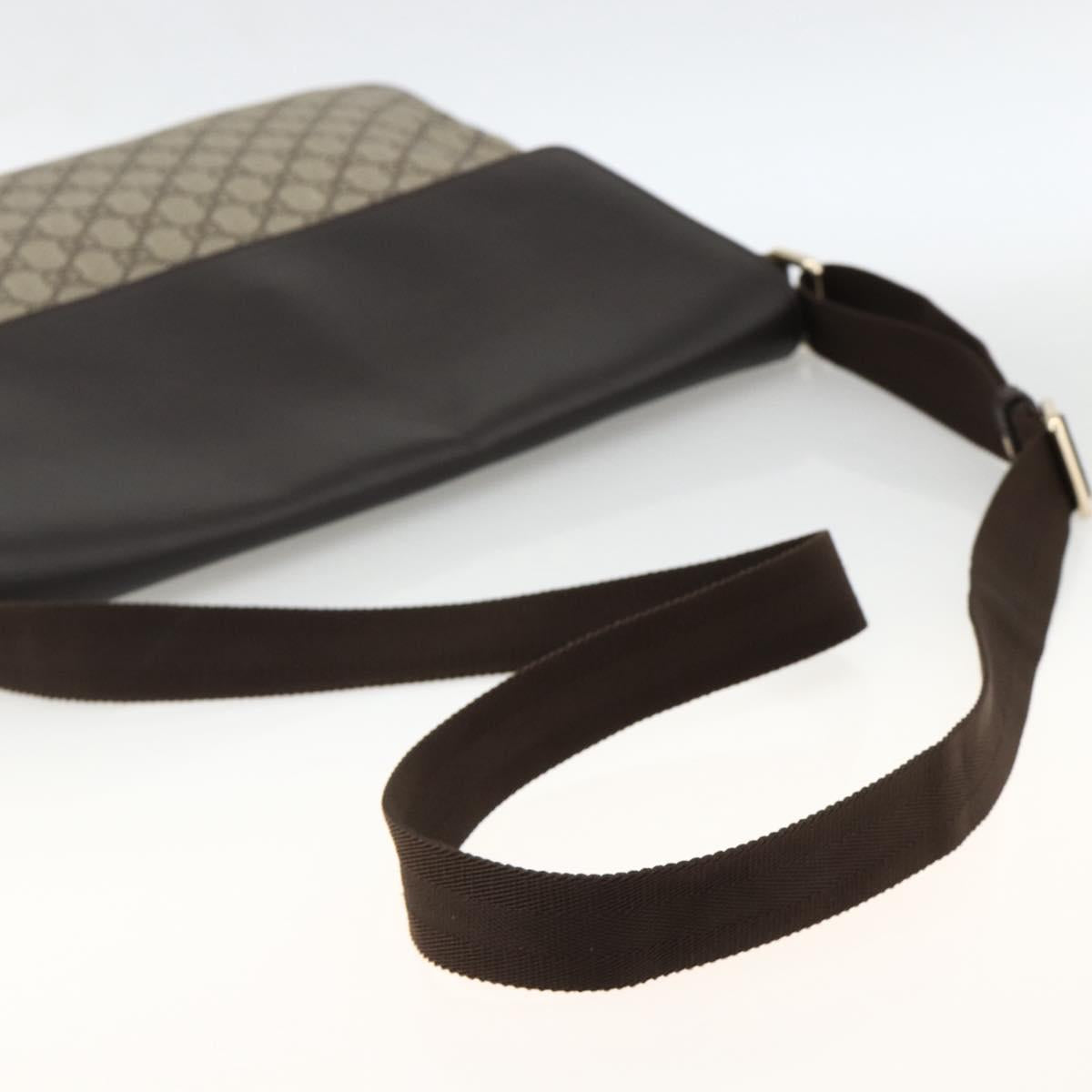 GUCCI GG Supreme Shoulder Bag PVC Gold Beige 223666 Auth ka3168