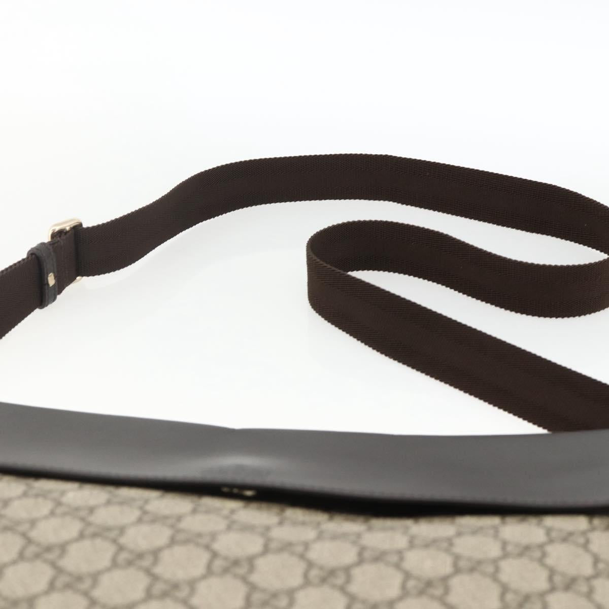 GUCCI GG Supreme Shoulder Bag PVC Gold Beige 223666 Auth ka3168