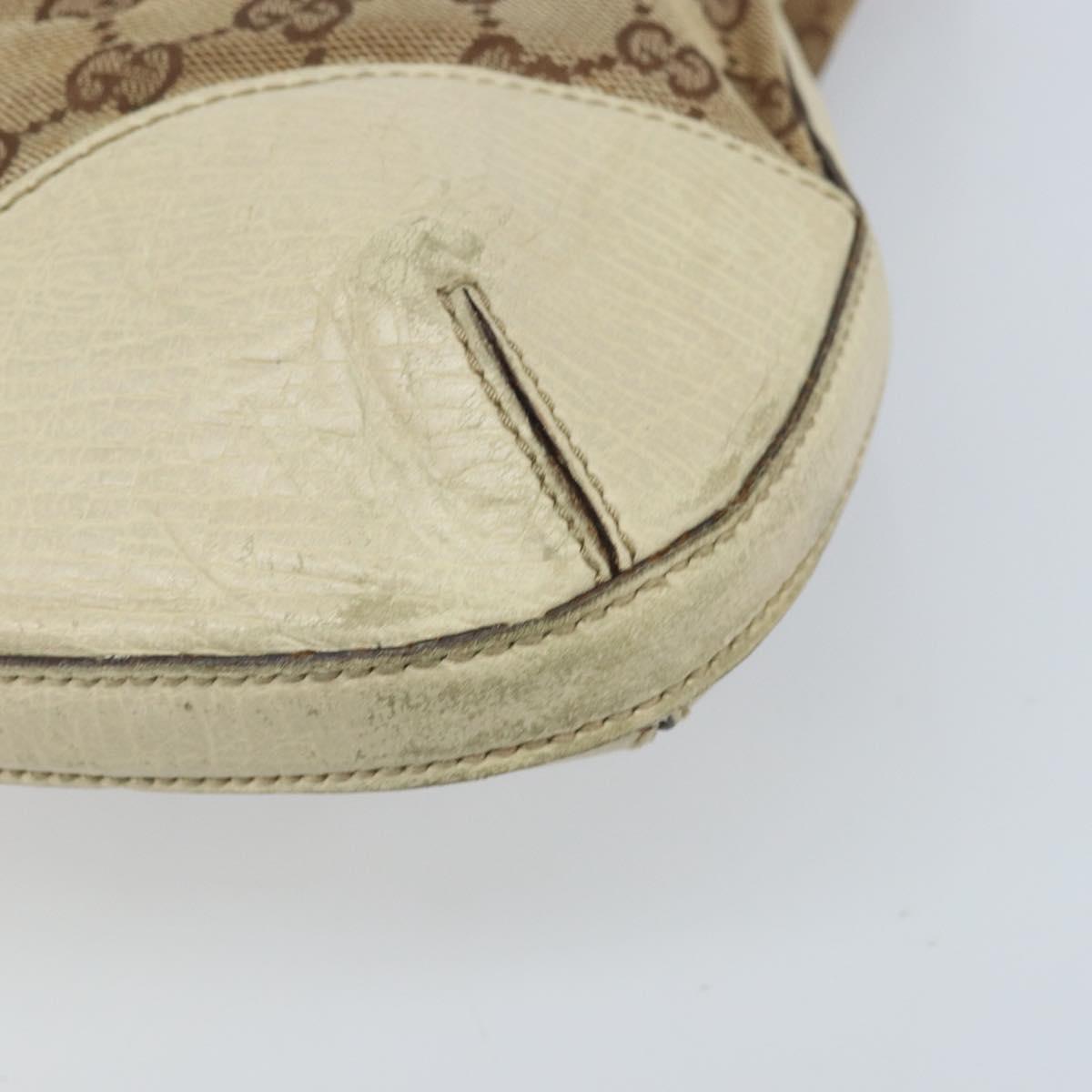 GUCCI GG Canvas Shoulder Bag Gold Beige 137388 Auth ka3169