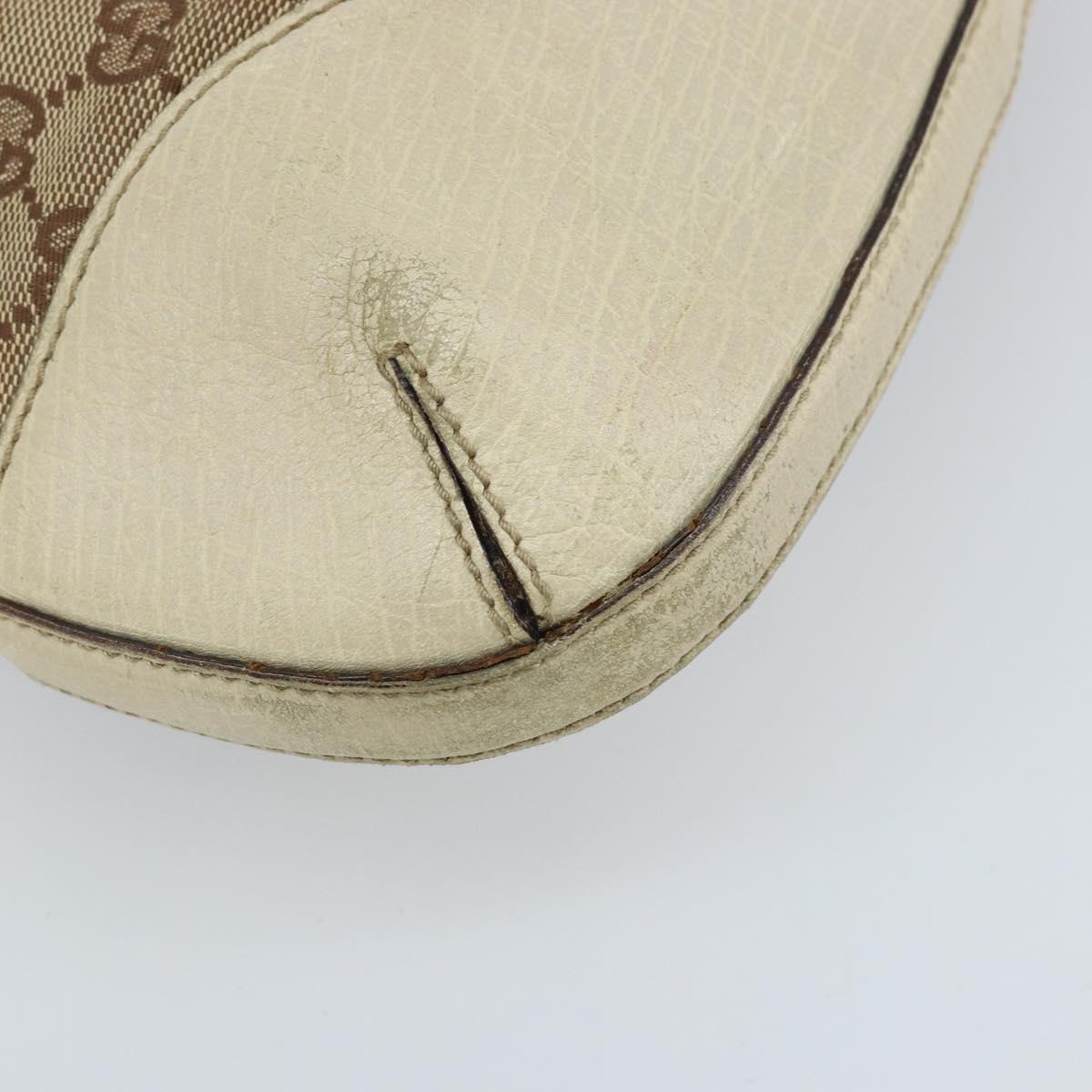 GUCCI GG Canvas Shoulder Bag Gold Beige 137388 Auth ka3169