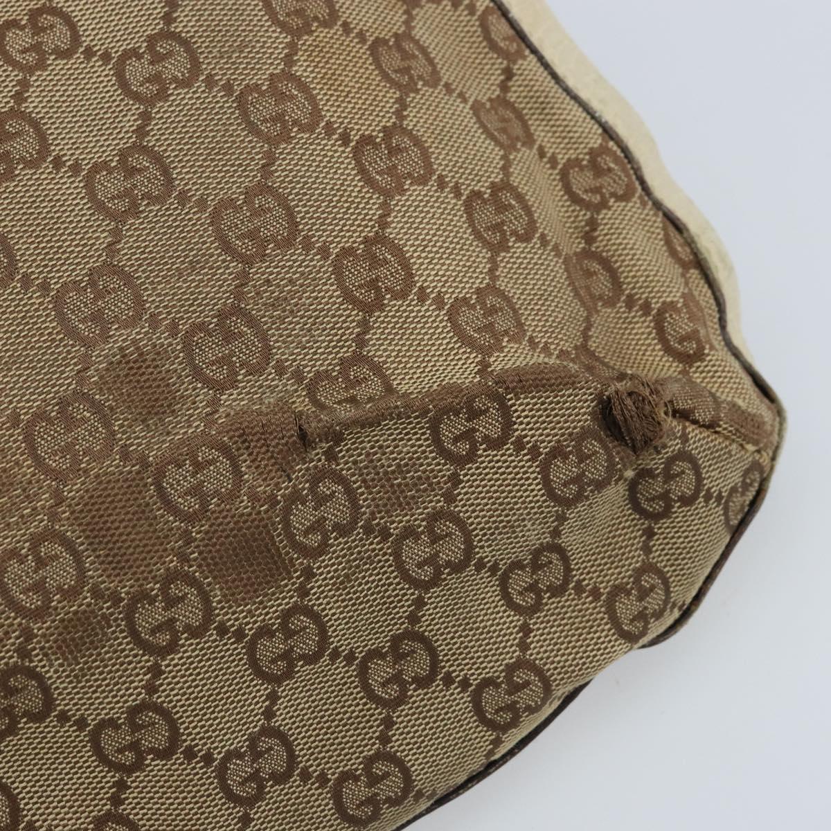 GUCCI GG Canvas Shoulder Bag Gold Beige 137388 Auth ka3169