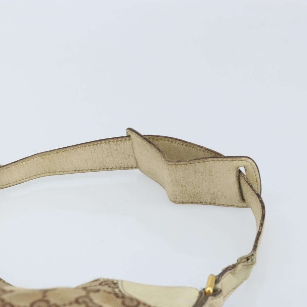 GUCCI GG Canvas Shoulder Bag Gold Beige 137388 Auth ka3169