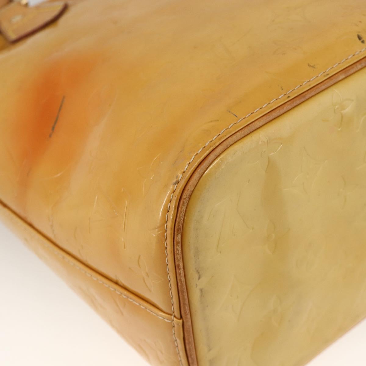 LOUIS VUITTON Monogram Vernis Houston Hand Bag Beige M91004 LV Auth ka3171