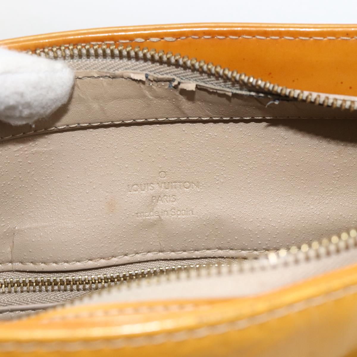 LOUIS VUITTON Monogram Vernis Houston Hand Bag Beige M91004 LV Auth ka3171