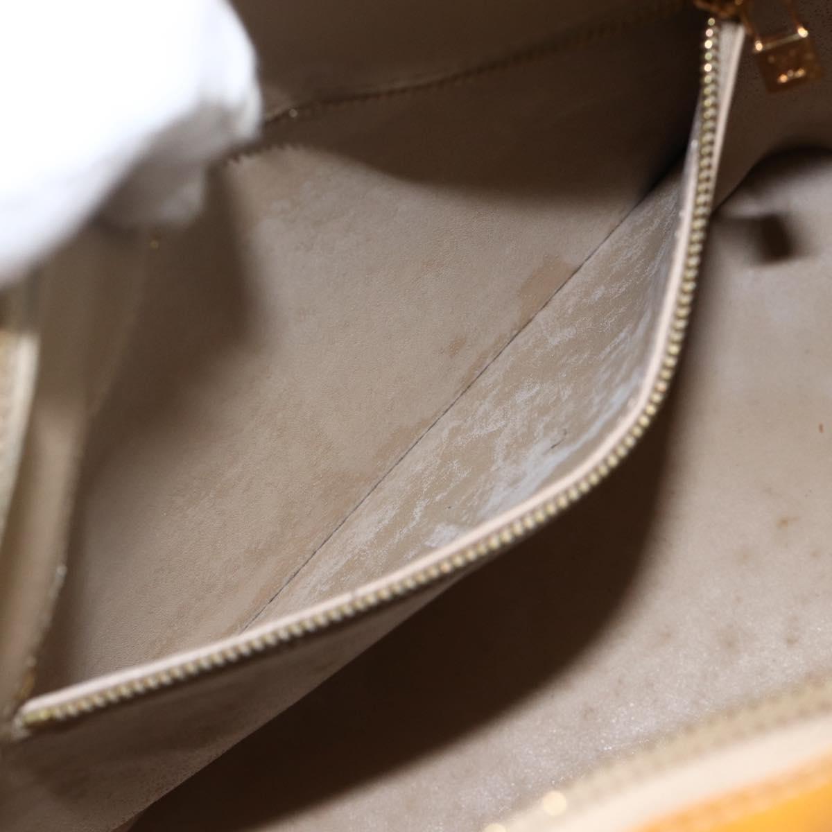 LOUIS VUITTON Monogram Vernis Houston Hand Bag Beige M91004 LV Auth ka3171
