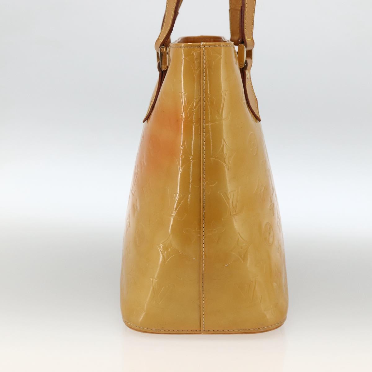 LOUIS VUITTON Monogram Vernis Houston Hand Bag Beige M91004 LV Auth ka3171