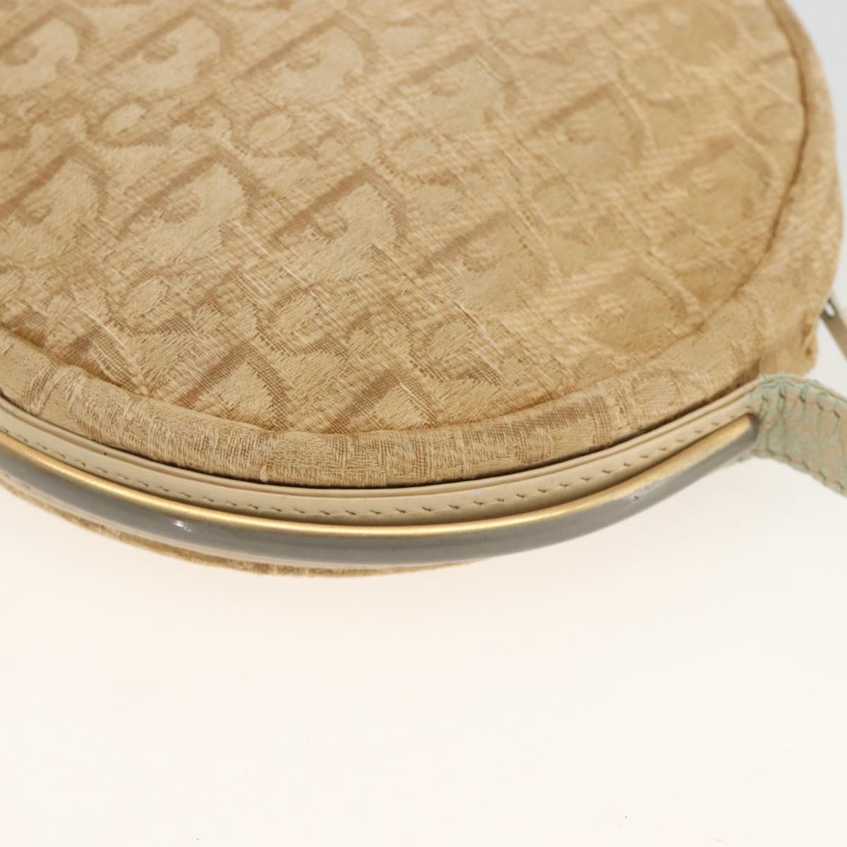 Christian Dior Trotter Canvas Shoulder Bag Beige Auth ka3176