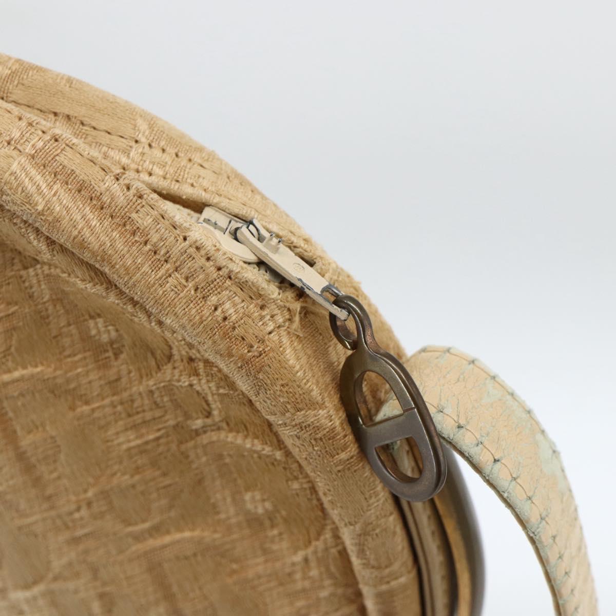 Christian Dior Trotter Canvas Shoulder Bag Beige Auth ka3176