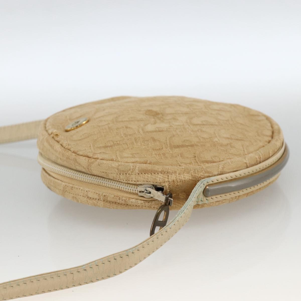 Christian Dior Trotter Canvas Shoulder Bag Beige Auth ka3176