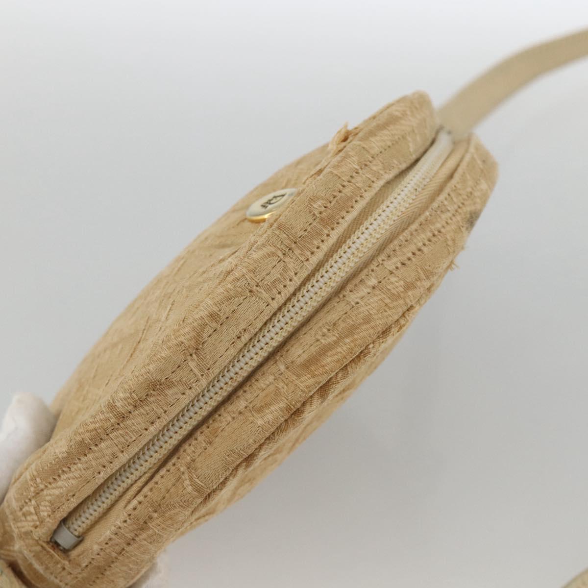 Christian Dior Trotter Canvas Shoulder Bag Beige Auth ka3176