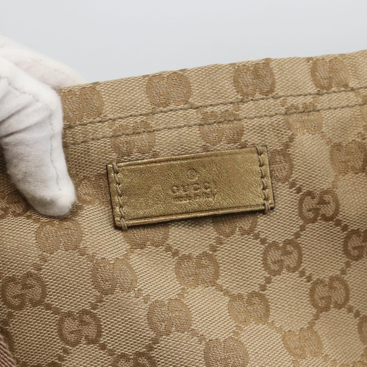 GUCCI GG Canvas Sherry Line Tote Bag Beige 189669 Auth ka3188