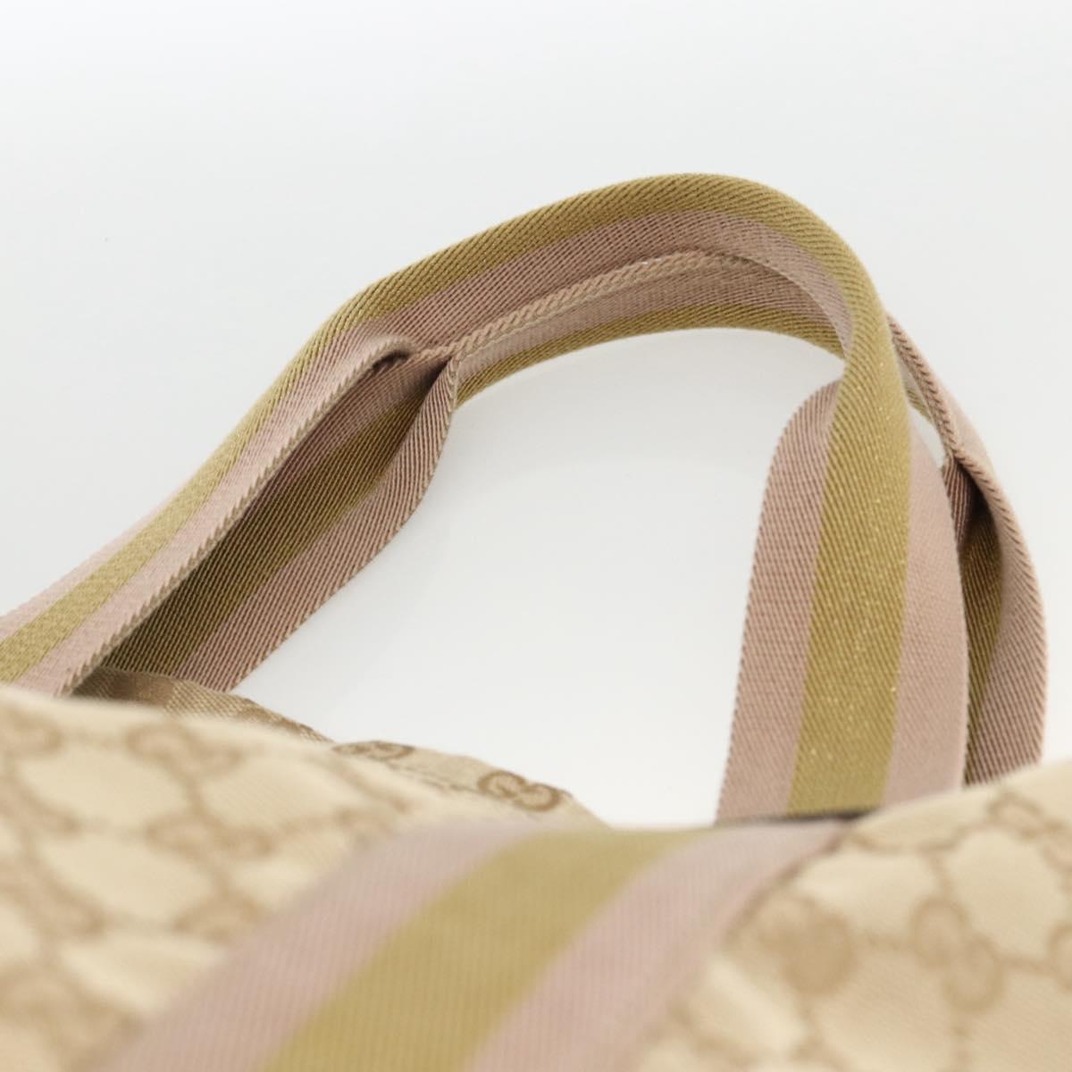 GUCCI GG Canvas Sherry Line Tote Bag Beige 189669 Auth ka3188