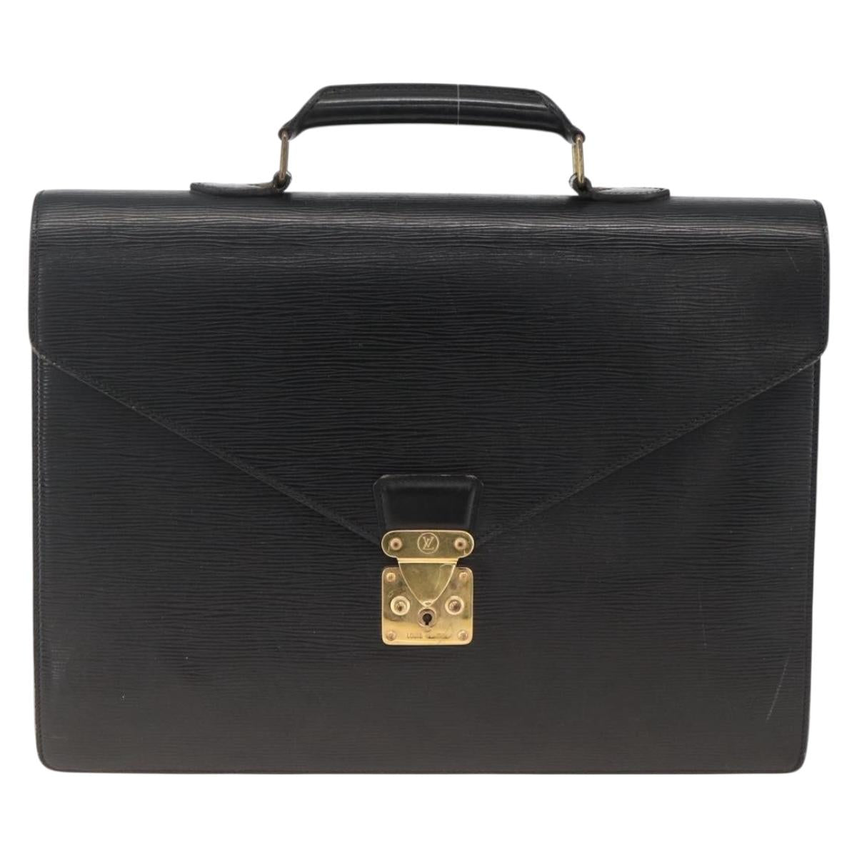 LOUIS VUITTON Epi Serviette Conseiller Business Bag Black M54422 LV Auth ka3192