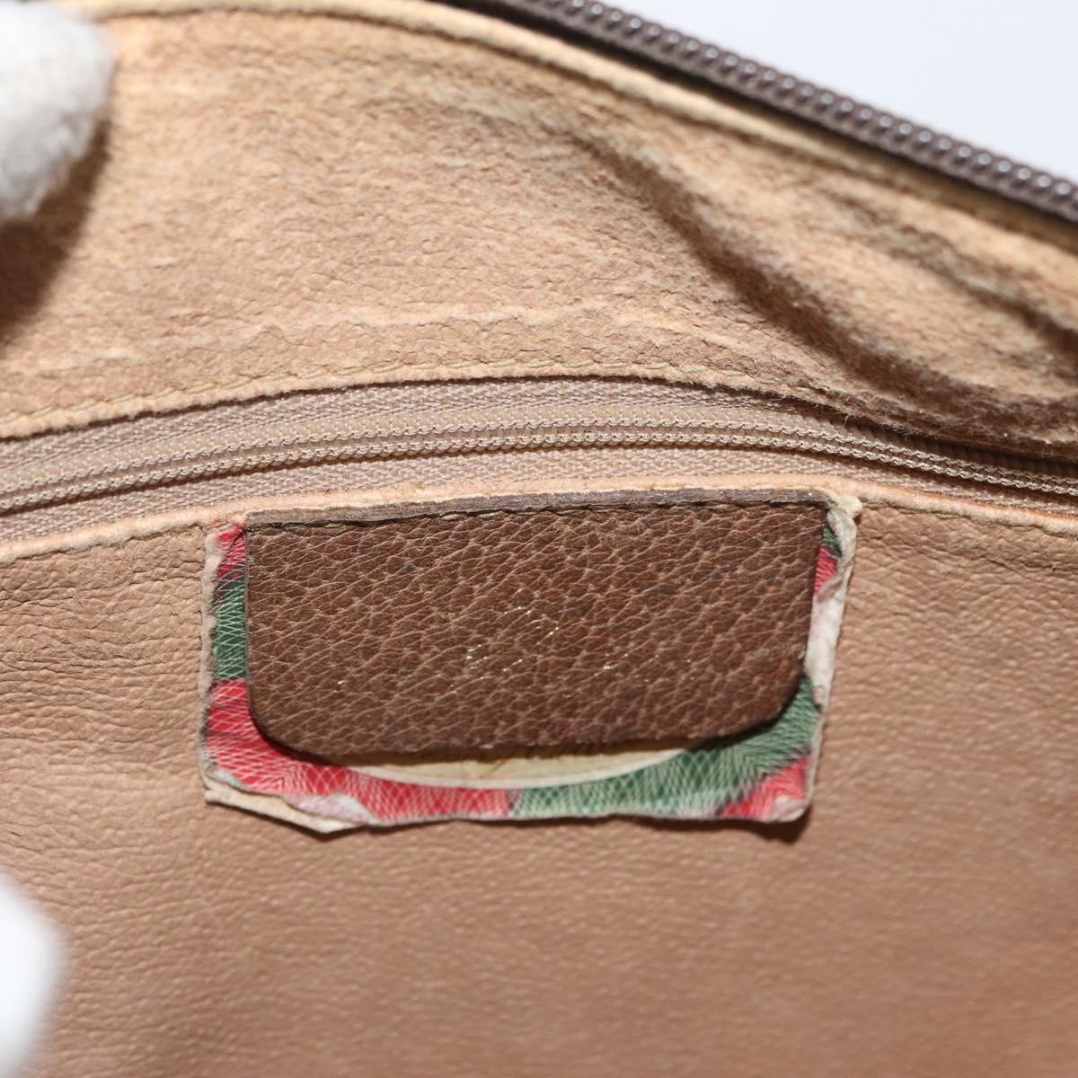 GUCCI GG Supreme Web Sherry Line Shoulder Bag PVC Beige Gold 169937 Auth ka3198