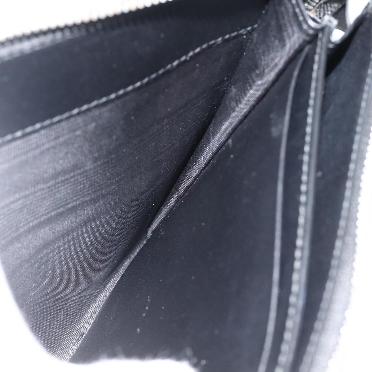 Salvatore Ferragamo Clutch Bag Leather Black Silver Auth ka3207