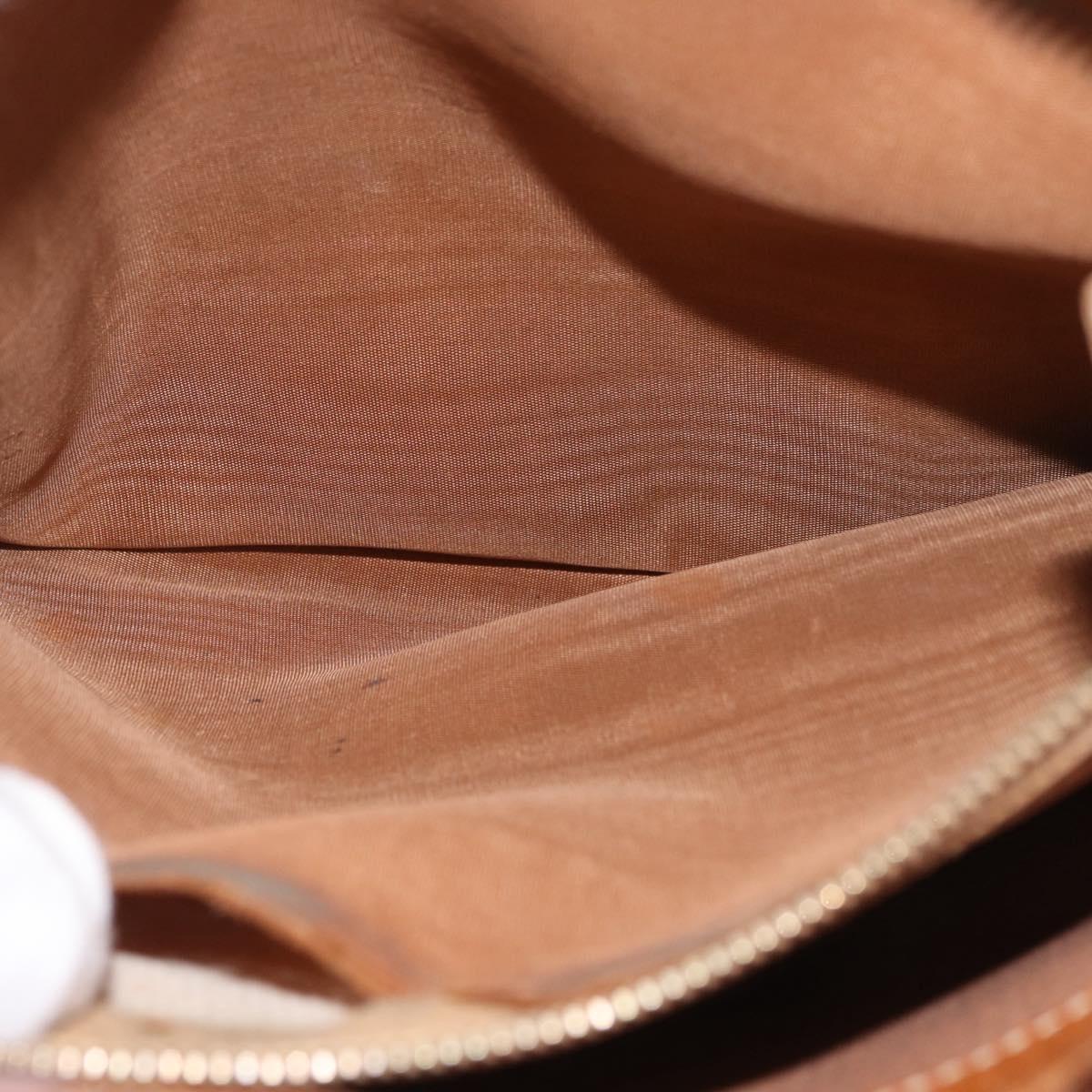 CELINE Macadam Canvas Hand Bag PVC Leather Brown Gold Auth ka3211