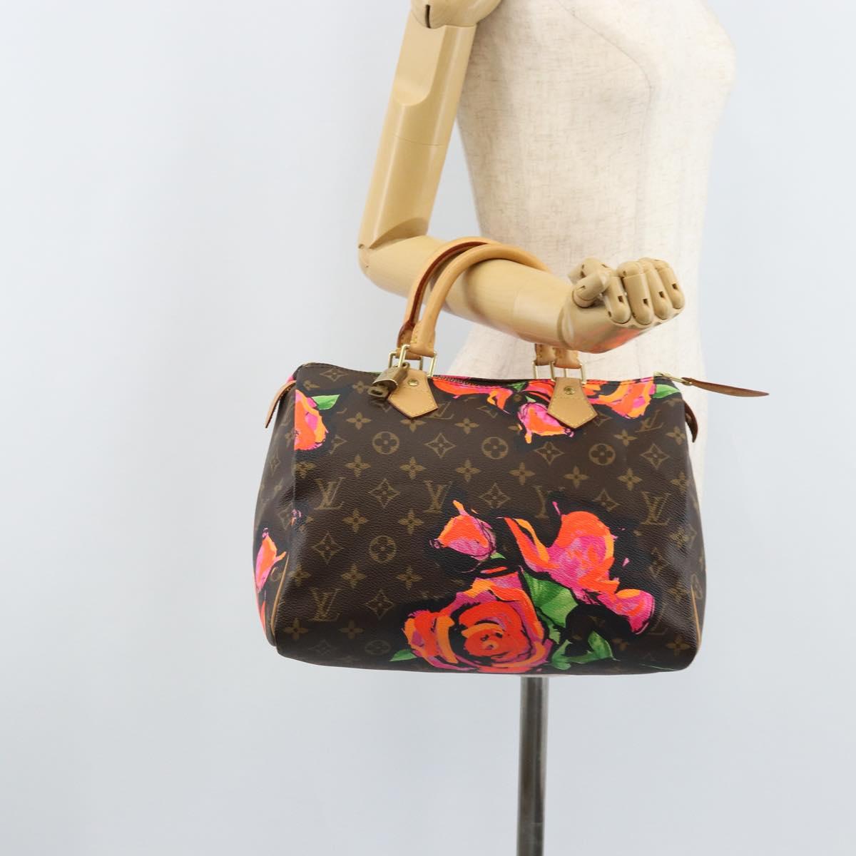 LOUIS VUITTON Monogram Rose Speedy 30 Hand Bag Orange Pink M48610 Auth ka3212SAV