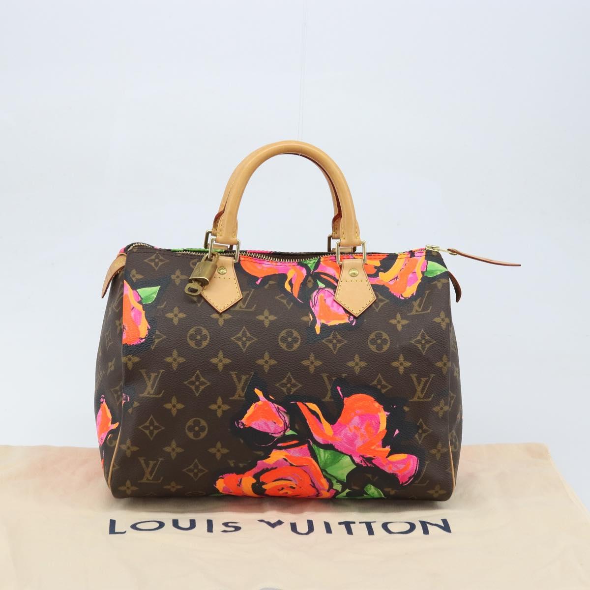 LOUIS VUITTON Monogram Rose Speedy 30 Hand Bag Orange Pink M48610 Auth ka3212SAV