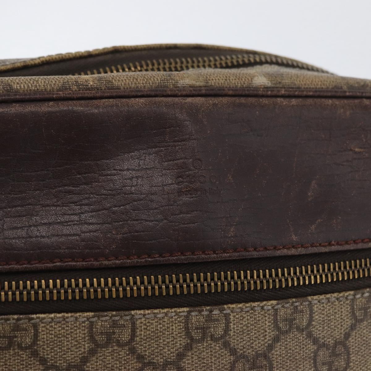 GUCCI GG Supreme Shoulder Bag PVC Beige Silver 114291 Auth ka3217