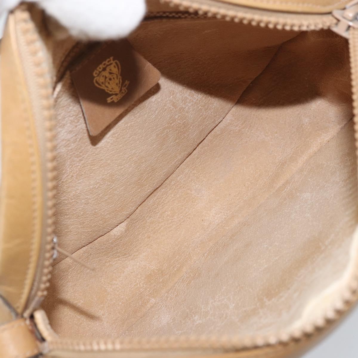 GUCCI Micro GG Supreme Web Sherry Line Shoulder Bag PVC Beige Gold Auth ka3222