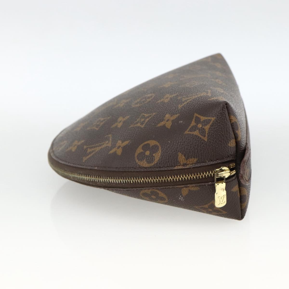 LOUIS VUITTON Monogram Trousse Demi Ronde Cosmetic Pouch M47520 LV Auth ka3231