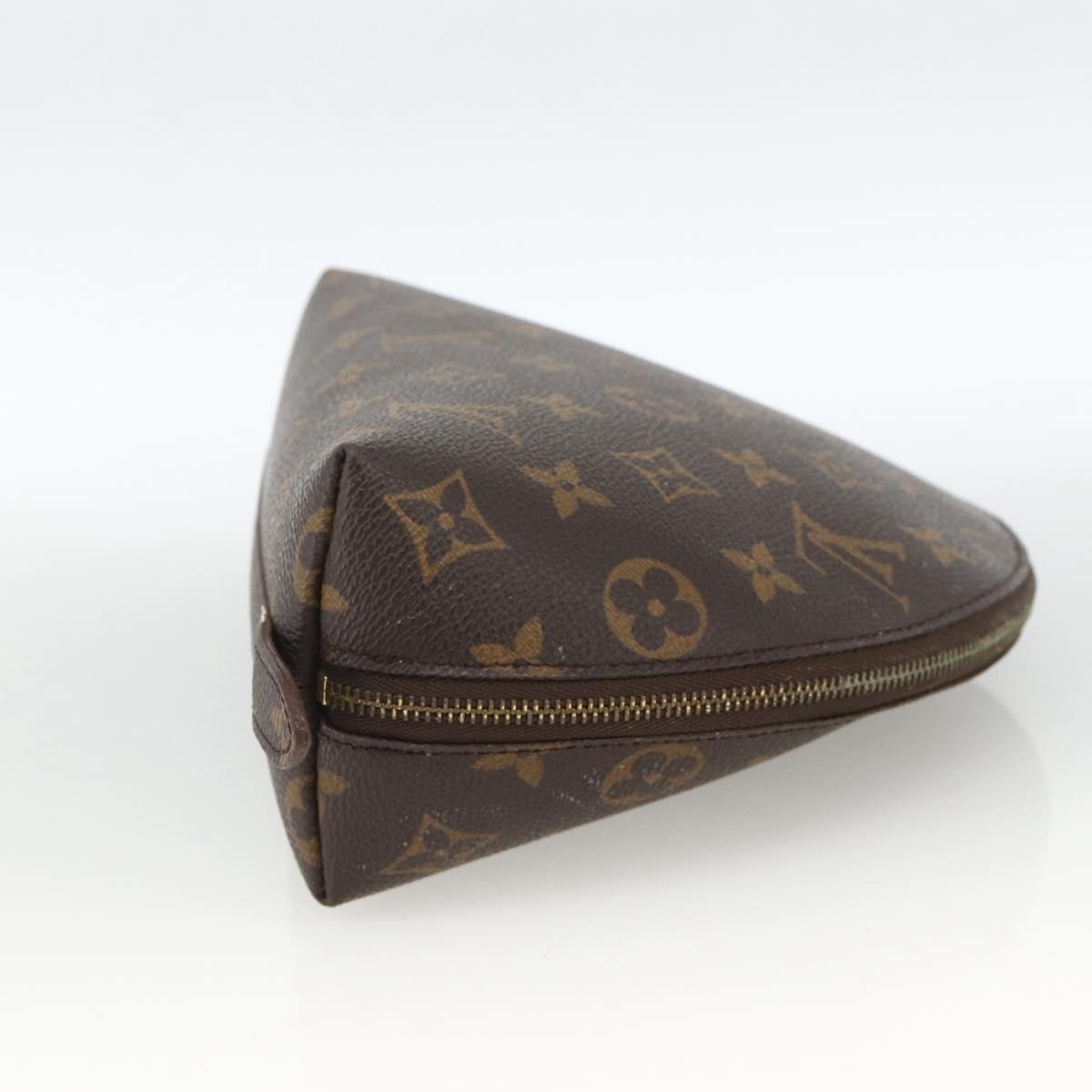LOUIS VUITTON Monogram Trousse Demi Ronde Cosmetic Pouch M47520 LV Auth ka3231