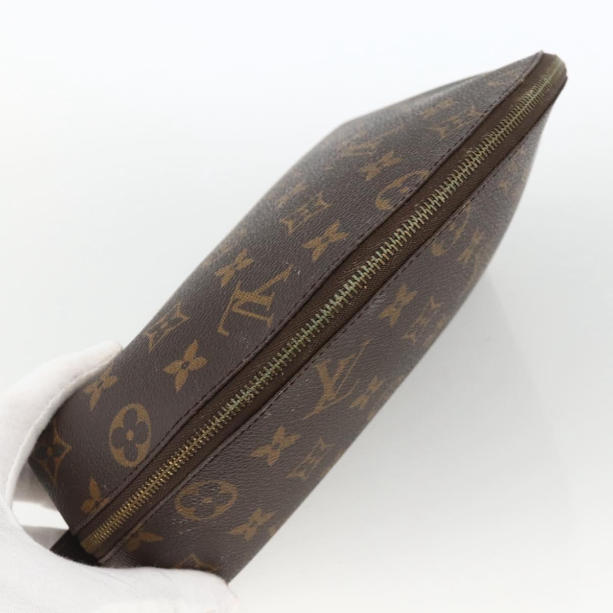 LOUIS VUITTON Monogram Trousse Demi Ronde Cosmetic Pouch M47520 LV Auth ka3231