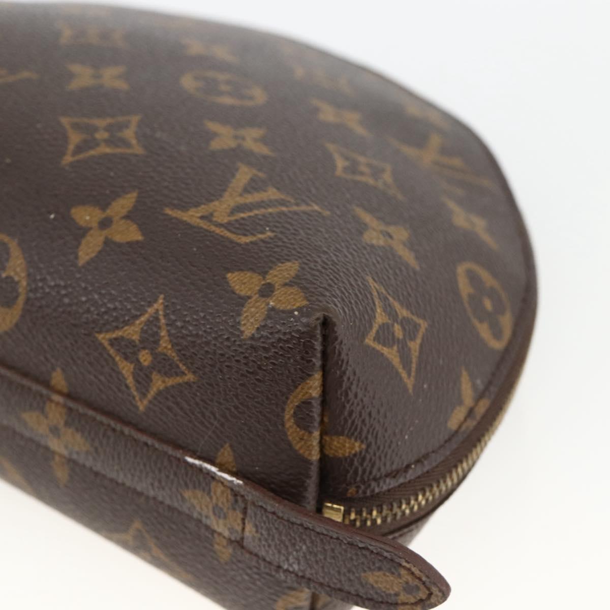 LOUIS VUITTON Monogram Trousse Demi Ronde Cosmetic Pouch M47520 LV Auth ka3231