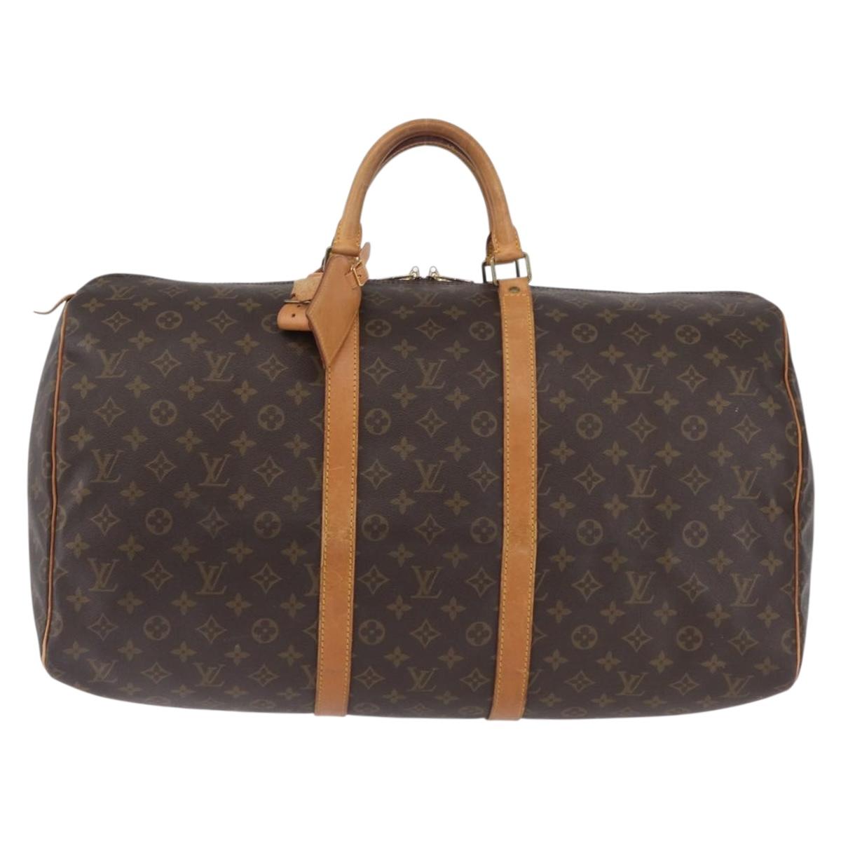 LOUIS VUITTON Monogram Keepall 55 Boston Bag M41424 LV Auth ka3233