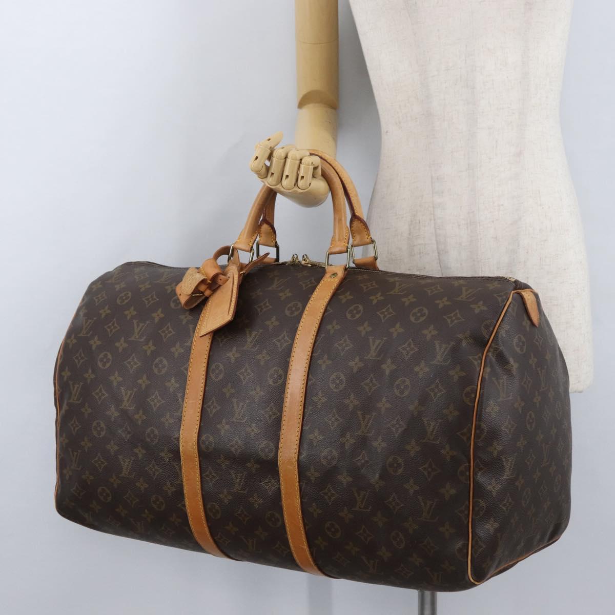 LOUIS VUITTON Monogram Keepall 55 Boston Bag M41424 LV Auth ka3233