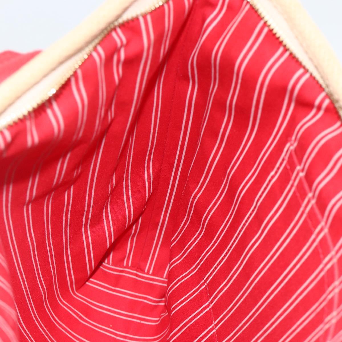 LOUIS VUITTON Antigua Cabas MM Tote Bag Canvas Beige Red M40035 LV Auth ka3234
